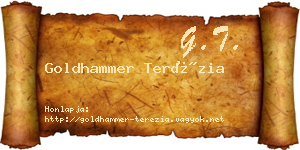 Goldhammer Terézia névjegykártya